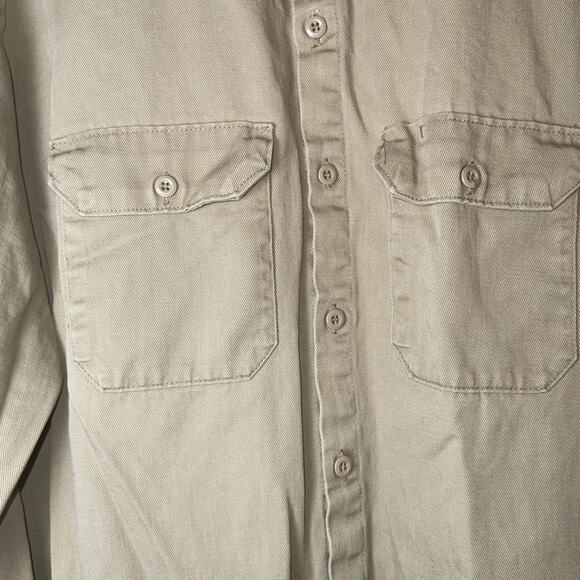 Bulwark ComforTouch Flame Resistant FR Button Up Long Sleeve Shirt Khaki Mens XL - Picture 5 of 8